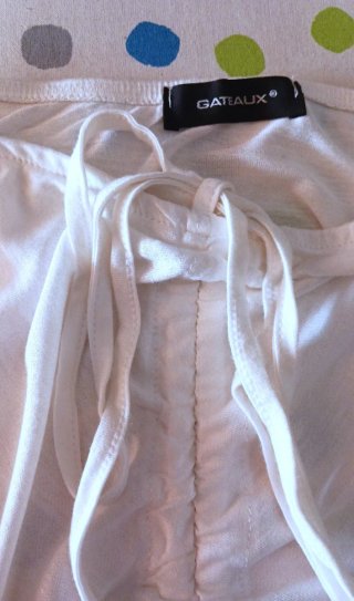 Top corto fascia bianco con coulisse GATEAUX