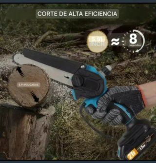 Motosierra Eléctrica Recargable (2 Baterías)
