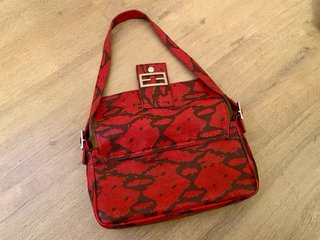 Bolso Fendi Rojo Piel Serpiente