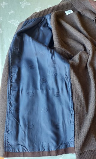 Chaqueta Lacoste Marrón Suede y Punto