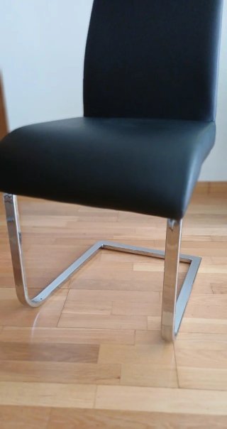 Juego 6 Sillas Comedor Piel Sintética Negra