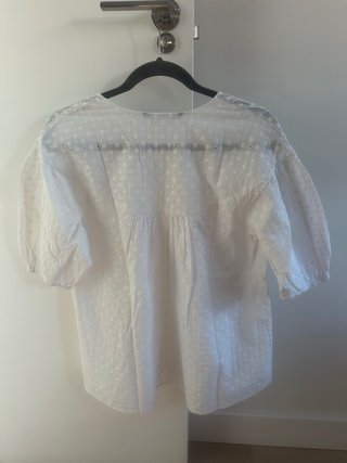 Blusa Zara Blanca Bordada