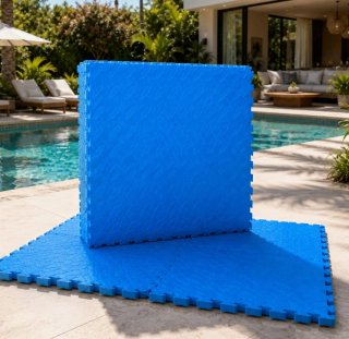 18Losetas piscina 38,5 cm goma azul