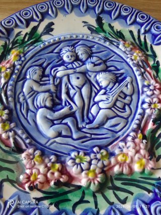 Plato decorativo cerámica antiguo
