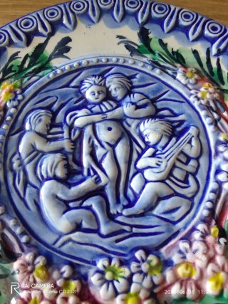 Plato decorativo cerámica antiguo