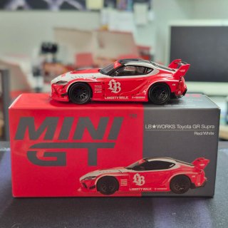 Mini GT LB Works Toyota GR Supra Rojo/Blanco de segunda mano por