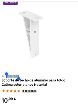 Soporte Toldo Naterial Calima Blanco Leroy Merlin
