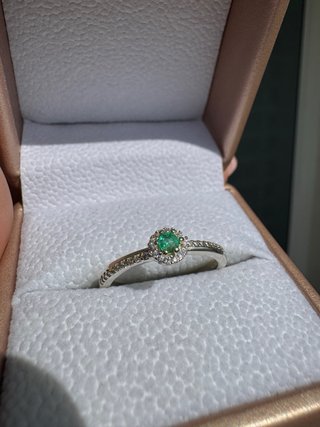 Anillo Plata Esmeralda Colombiana Talla 8