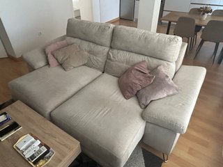 Sofá extraíble tela beige