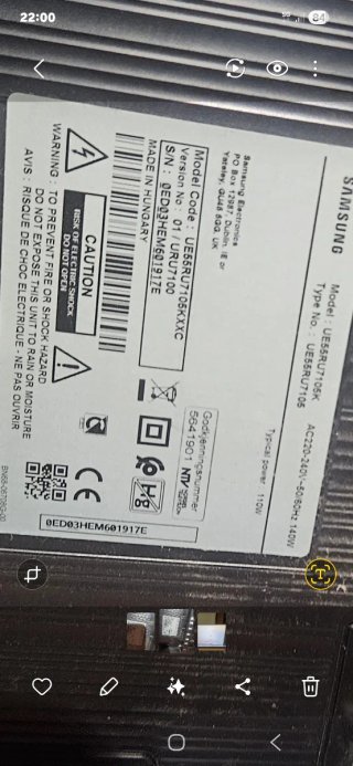 Samsung TV 55 Pantalla Rota