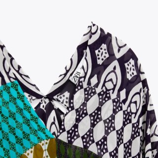 ZARA Kimono/Caftano Patchwork Nuovo