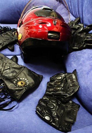 Casco y accesorios de motero