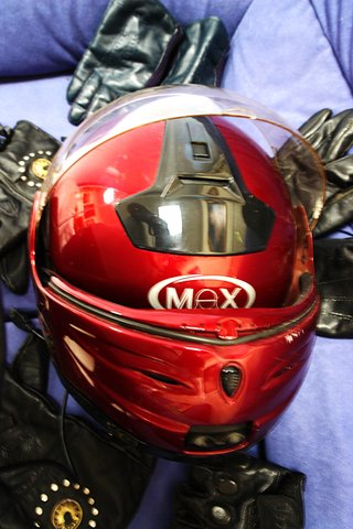 Casco y accesorios de motero
