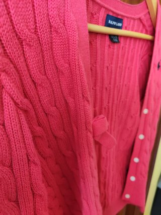 Chaqueta Ralph Lauren rosa trenzada