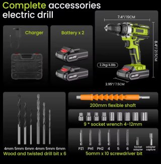 Taladro Inalámbrico 28V con Cargador y Maletín