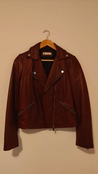 Chaqueta Cuero Burdeos Easy Wear Talla M