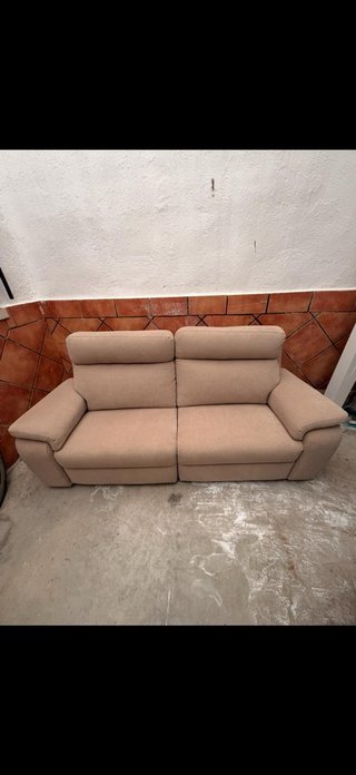 Sofá de 2 plazas beige tela