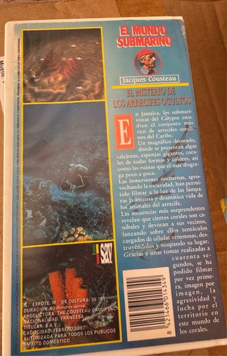 VHS El Mundo Submarino Jacques Cousteau