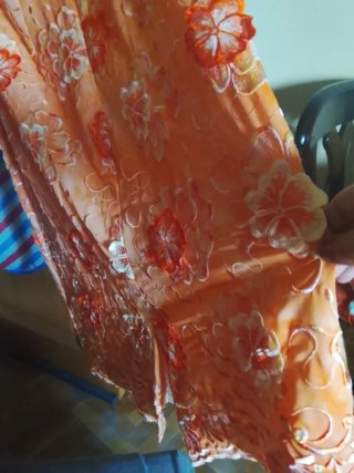 Vestido naranja flores talla 44