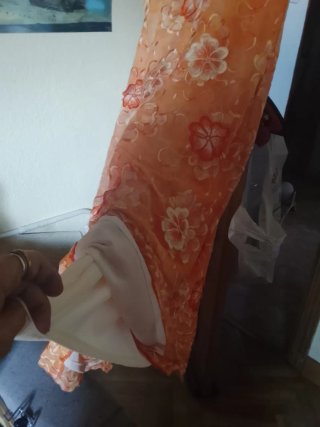 Vestido naranja flores talla 44