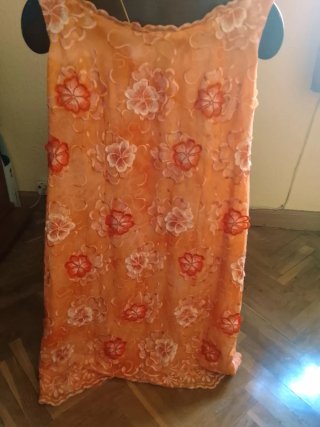 Vestido naranja flores talla 44