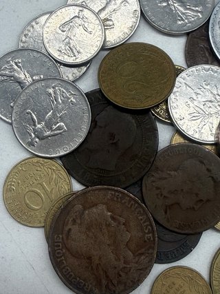 Lote de monedas antiguas de Francia