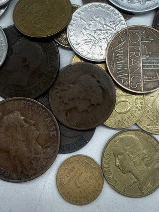 Lote de monedas antiguas de Francia
