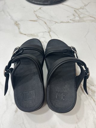 Fittlop Sandalias Negras Hebilla