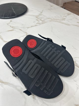 Fittlop Sandalias Negras Hebilla
