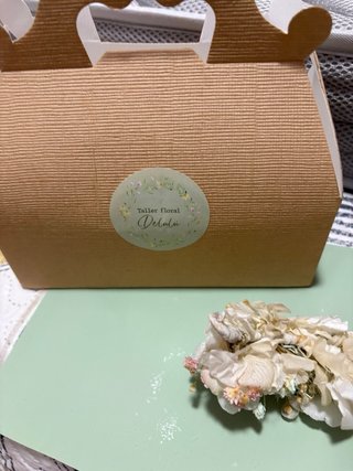 Tocado floral boda blanco y rosa