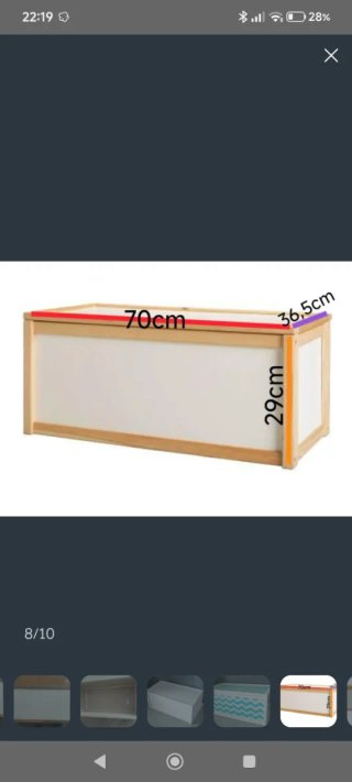 Caja de madera Ikea para juguetes