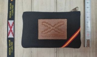 MONEDERO LONA Y PIEL + PULSERA CRUZ DE BORGOÑA