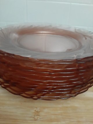 Conjunto 12 Pratos Rasos Vidro Transparente