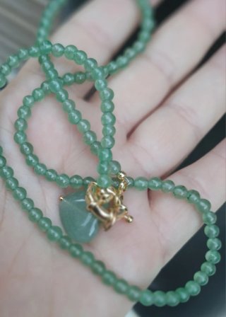 Girocollo cuore giada oro