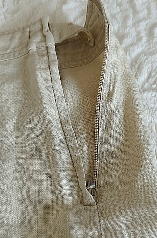 Minifalda beige de lino