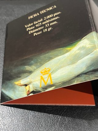 Estuche moneda 2000 ptas Goya 1996