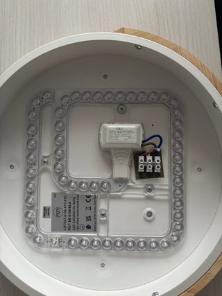 Lámpara Techo LED Madera y Blanco