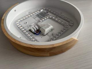 Lámpara Techo LED Madera y Blanco