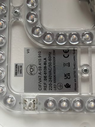 Lámpara Techo LED Madera y Blanco