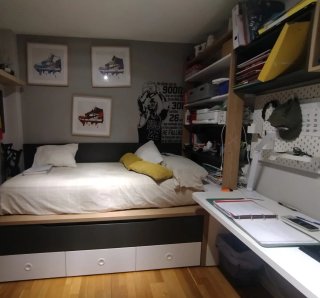 Habitacion Juvenil:Cama nido,mesa, estantería.ZGZA