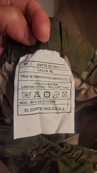 Traje Tormenta Pixelado Boscoso Talla XL