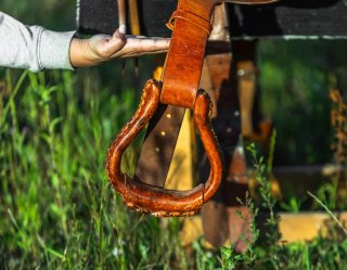 Silla de montar western de cuero
