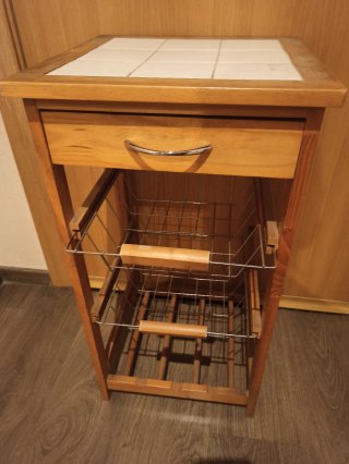 Mesa isla auxiliar Bakaji madera y cerámica