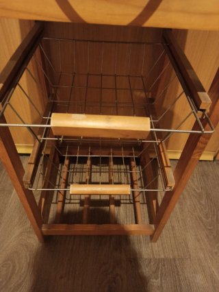 Mesa isla auxiliar Bakaji madera y cerámica