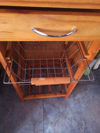 Mesa isla auxiliar Bakaji madera y cerámica