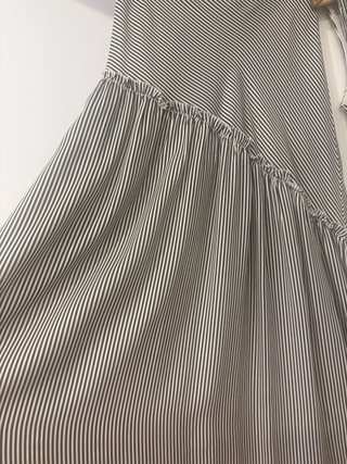Conjunto falda y chaleco rayas