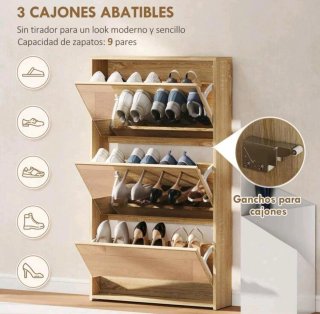 Zapatero con espejos 3 niveles