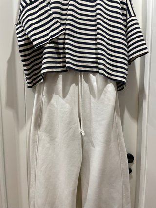 Pantalón ancho algodón ZARA blanco
