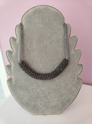 Collar bisutería malla plateado