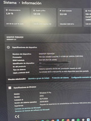 PC completo ordenador de sobre mesa 32 RAM - 3 TB